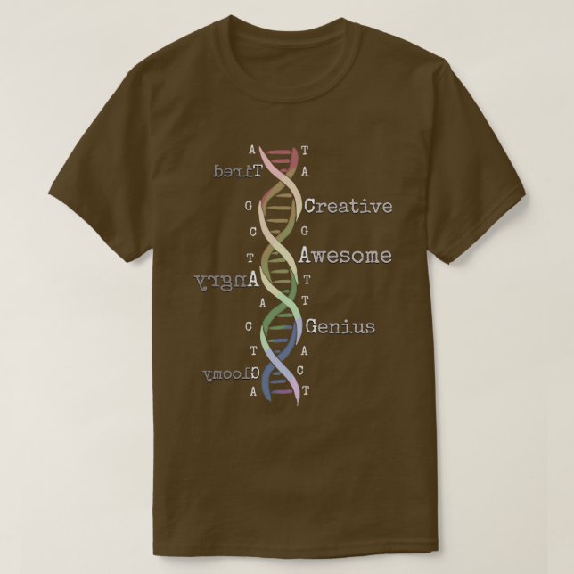 Rainbow DNA Fantastisk Genome Funny Science Birthd T Shirt (Design framsida)