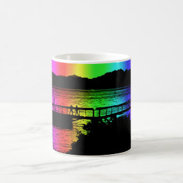 Rainbow Dock Silhouettes Coffee Kopp och Mugg
