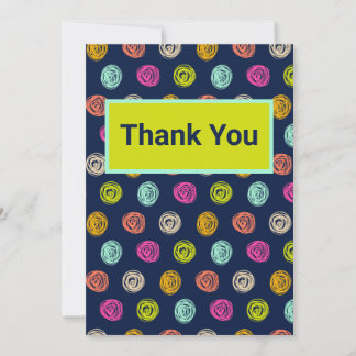 Rainbow Doodle Dot Confetti on Navy Wrapping Paper Tack Kort