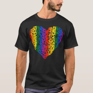 Rainbow Doodle Heart family T Shirt