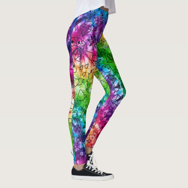 Rainbow Doodle Leggings (Höger)
