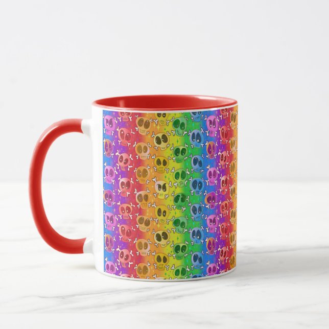 Rainbow Döskallars Gay pride Flagga Färg Mugg (Vänster)
