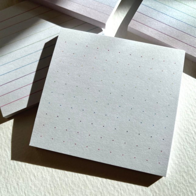 Rainbow Dot Grid Post-it Notes (RainbowRule dot grid notes from Joy Design.)