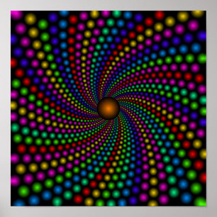 Rainbow Dot Spiral Poster
