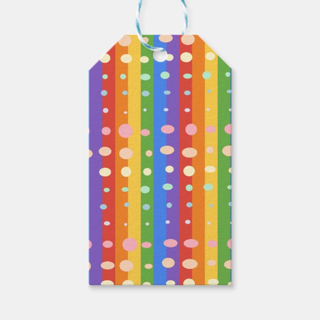 RAINBOW DOT SRIPES PRESENTETIKETT (Framsidan)