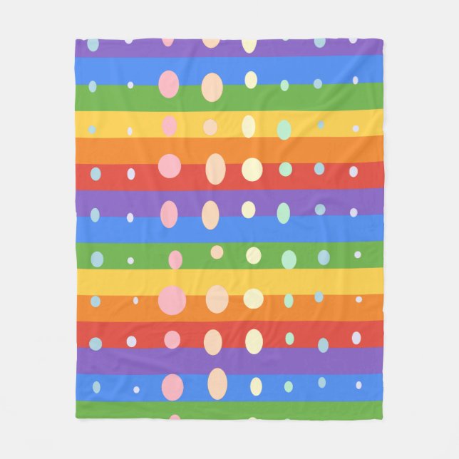 RAINBOW DOT STRIPES FLEECEFILT (Framsidan)