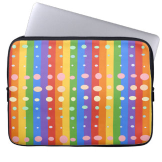 RAINBOW DOT STRIPES LAPTOP FODRAL