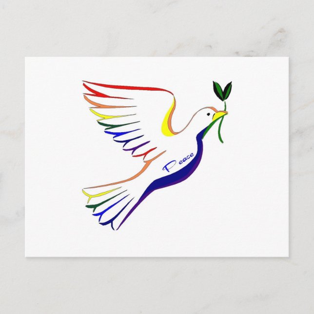 Rainbow Dove Vykort (Framsida)