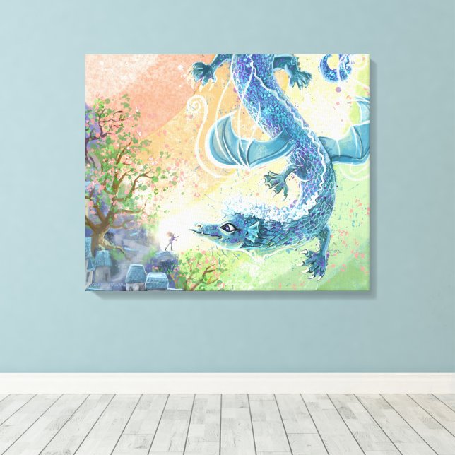 Rainbow Dragon Art Canvastryck (Insitu (trägolv))