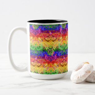 Rainbow Dragon Damask - Gay pride Flagga Färg Två-Tonad Mugg