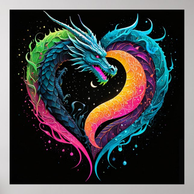 Rainbow Dragon Heart Poster (Framsidan)