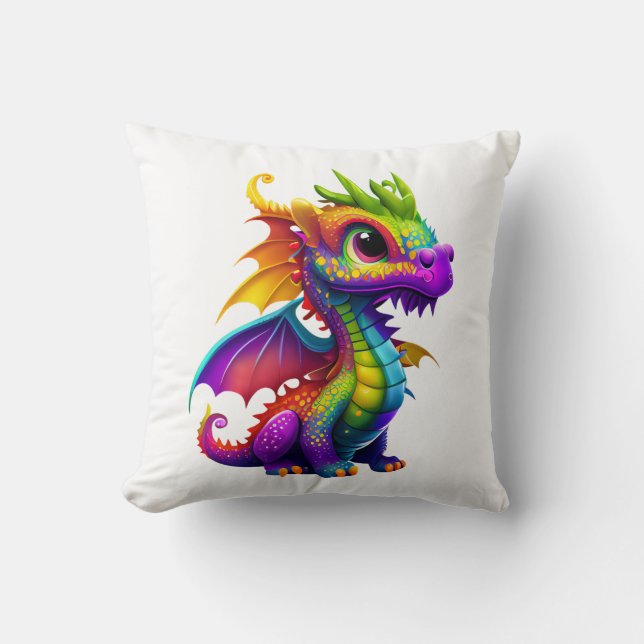 Rainbow Dragon Kudde (Framsida)