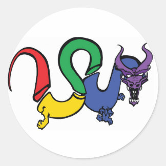 Rainbow Dragon Network Runt Klistermärke