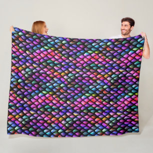 Rainbow Dragon Scales Fleece Blanket