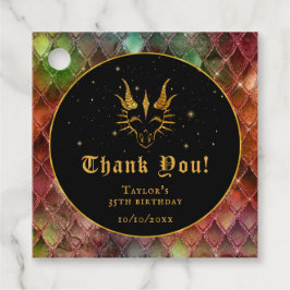 Rainbow Dragon Scales Guld Birthday Tack Gåvor Etiketter