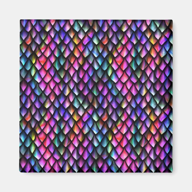 Rainbow Dragon Scales Magnet (Framsidan)