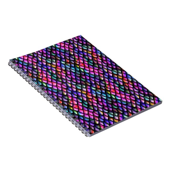 Rainbow Dragon Scales Photo Notebook Anteckningsbok (Högra Sidan)