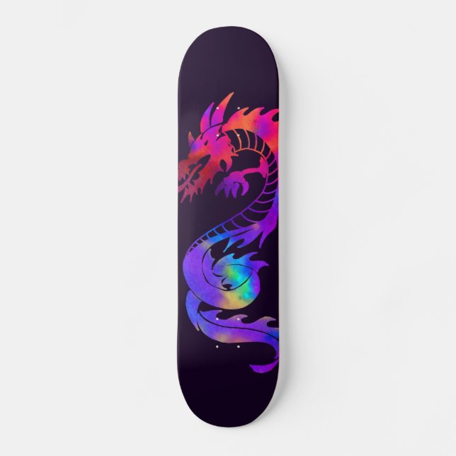 Rainbow Dragon Tattoo Mini Skateboard Bräda 18,5 Cm (Framsida)