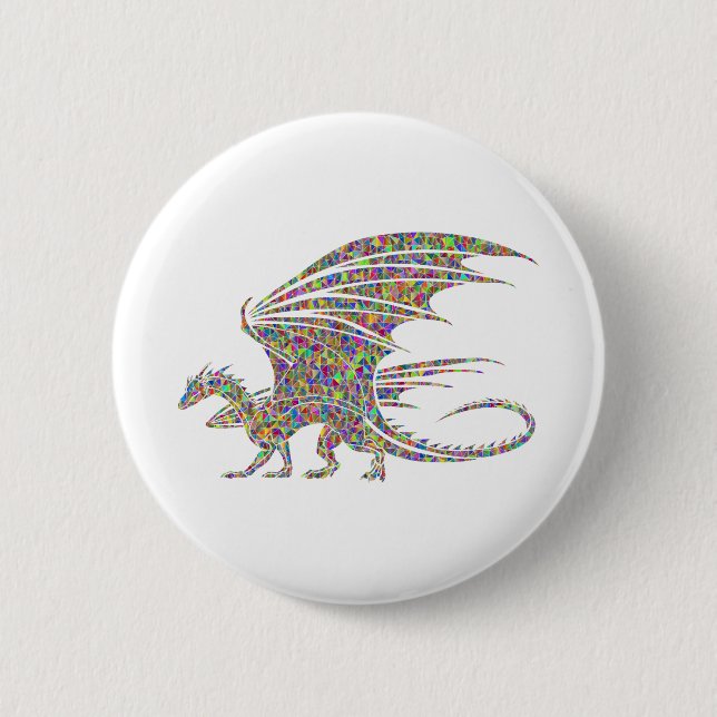 Rainbow Dragon Tribal Tattoo Idée cadeau Knapp (Framsida)