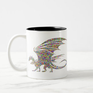 Rainbow Dragon Tribal Tattoo Idée cadeau Två-Tonad Mugg