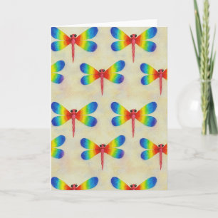 Rainbow Dragonfly Blank Hälsning Kort