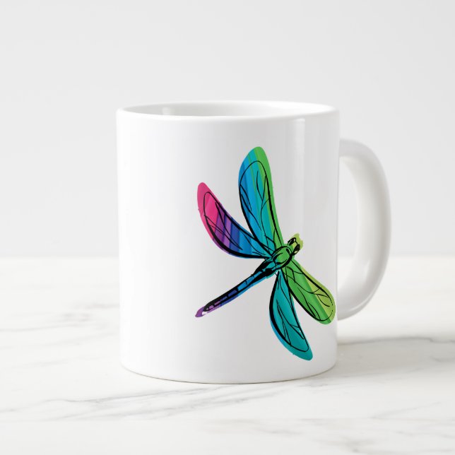 Rainbow Dragonfly Jumbo Mugg (Framsida höger)