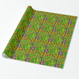 Rainbow Dragonfly och blomma Presentpapper