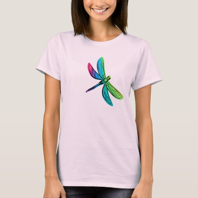 Rainbow Dragonfly T Shirt (Framsida)