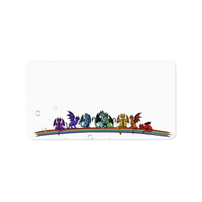 Rainbow Dragons Adressetikett (Framsidan)