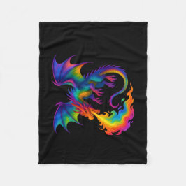 Rainbow draon andning färglös flamma fantasi fleecefilt