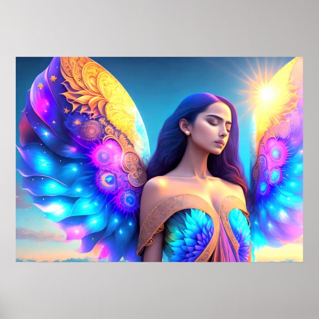 Rainbow Dream Angel Remfamement OWN ART Poster (Framsidan)