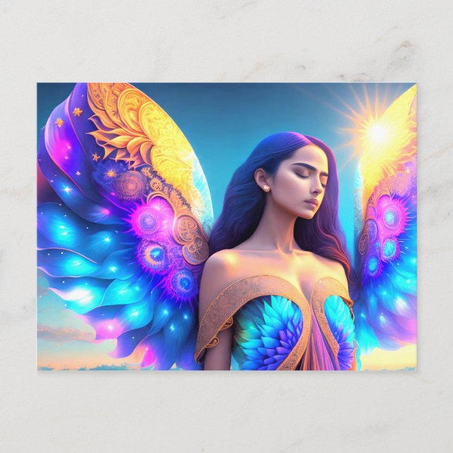 Rainbow Dream Angel Remfamement OWN ART Vykort (Framsida)