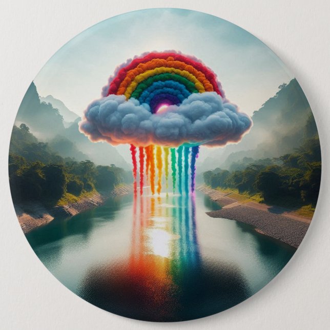 "Rainbow Dream: Cloud over River Button Collection Knapp (Framsida)