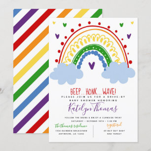 Rainbow Drive by Baby Shower-inbjudan Inbjudningar
