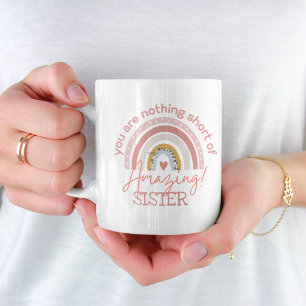 RAINBOW DU ÄR Fantastisk SISTER MOSTER NIECE NIECE Kaffemugg