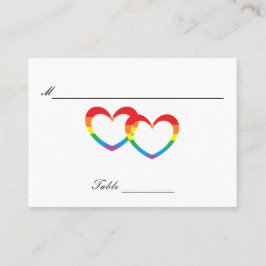 "Rainbow Dubbla Hearts" Guests Bord-kort Placeringskort