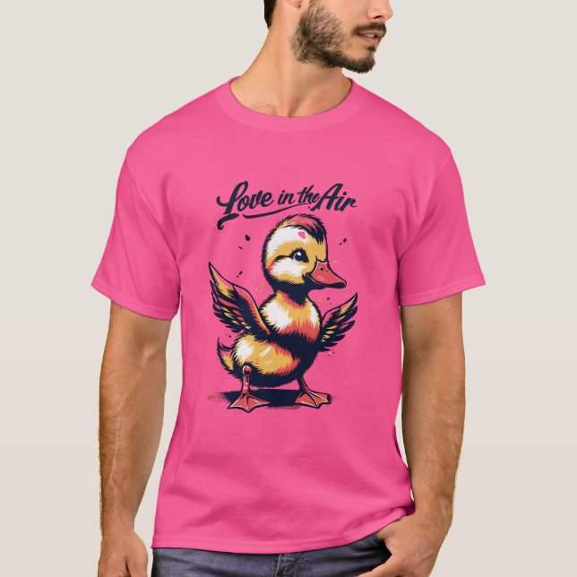 Rainbow Duckling Cupid "Kärlek är i Luft" T Shirt (Framsida)