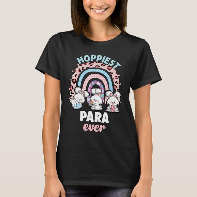 Rainbow Easter Para Teacher Paraprofessional Parae T Shirt (Framsida)