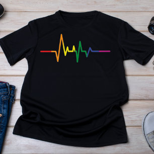 Rainbow ECG LGBTQ-Pride T Shirt