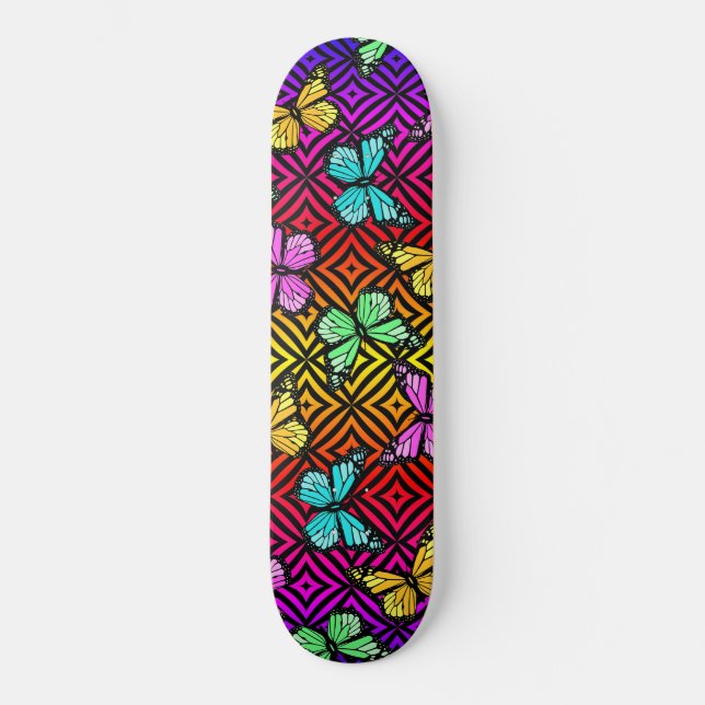 Rainbow ED Butterflies Mini Skateboard Bräda 18,5 Cm (Framsida)