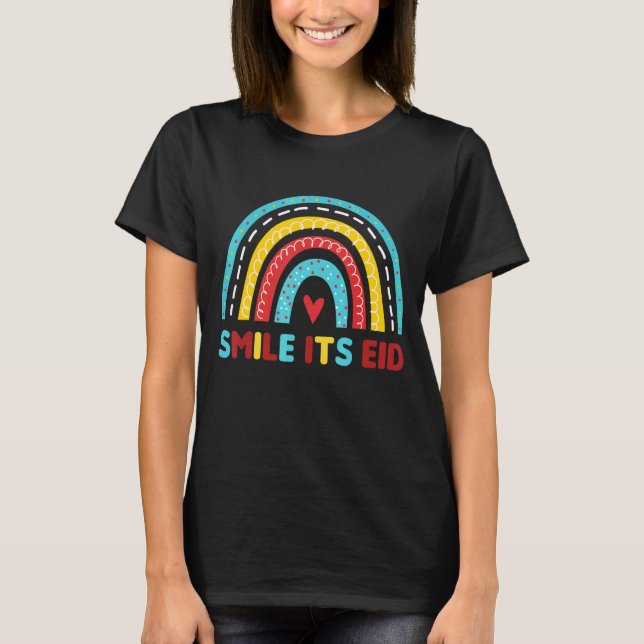 Rainbow Eid Alfitr Mubarak Lycklig Muslim Eid Muba T Shirt (Framsida)