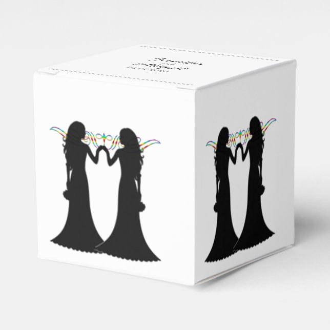 Rainbow Elegance Brides Wedding Favor Box Presentaskar (Framsidan Sidan)