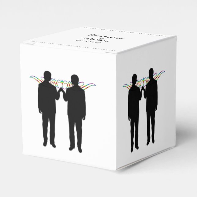 Rainbow Elegance Grooms Wedor Favor Box Presentaskar (Framsidan Sidan)