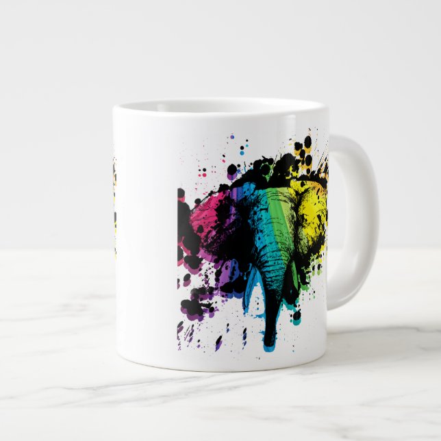 Rainbow Elephant Jumbo Mugg (Framsida höger)