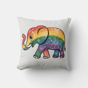 Rainbow Elephant Kudde