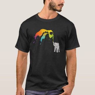 Rainbow Elephant Safari Animal Whisperer Zoology T Shirt