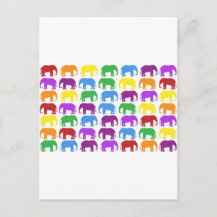Rainbow Elephants Classy Designer Vykort
