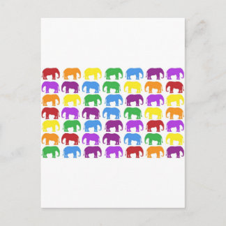Rainbow Elephants Classy Designer Vykort