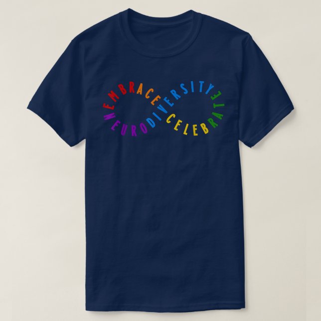 Rainbow Embrace Neurodiversity ASD ADHD Autism Awa T Shirt (Design framsida)