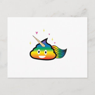 Rainbow Emoji Poop Cute Girl lustig Födelsedagsfes Vykort